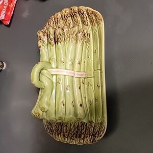Vintage Bordallo Pinheiro-  Ceramic Asparagus Sauce Set  3 pieces